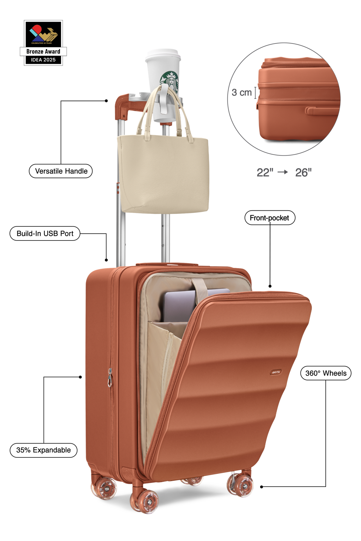 Bigger Tank Carry-On in Fiery Red