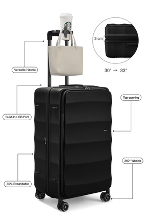Max Tank Suitcases in Jet Black