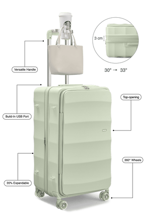 Max Tank Suitcases in Mint Green